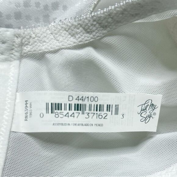 Just My Size Comfort Cushion Strap Soft Cup Full Figure Bra Style 1963 White 44D - Picture 8 of 10